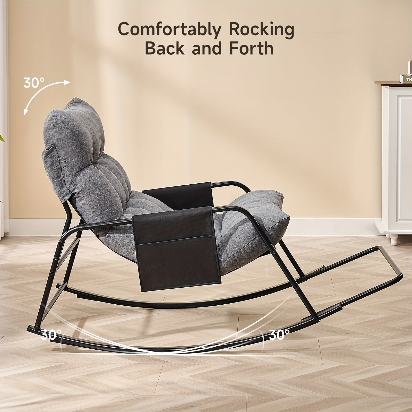 Oversized Papasan Chair, Outdoor Patio Rocking Chair, Lounge Egg Chair, Comfortable Reading Chair With Cushions, For Deck\u002Fgarden\u002Fpatio\u002Fcamping, Patio Furniture Outdoor