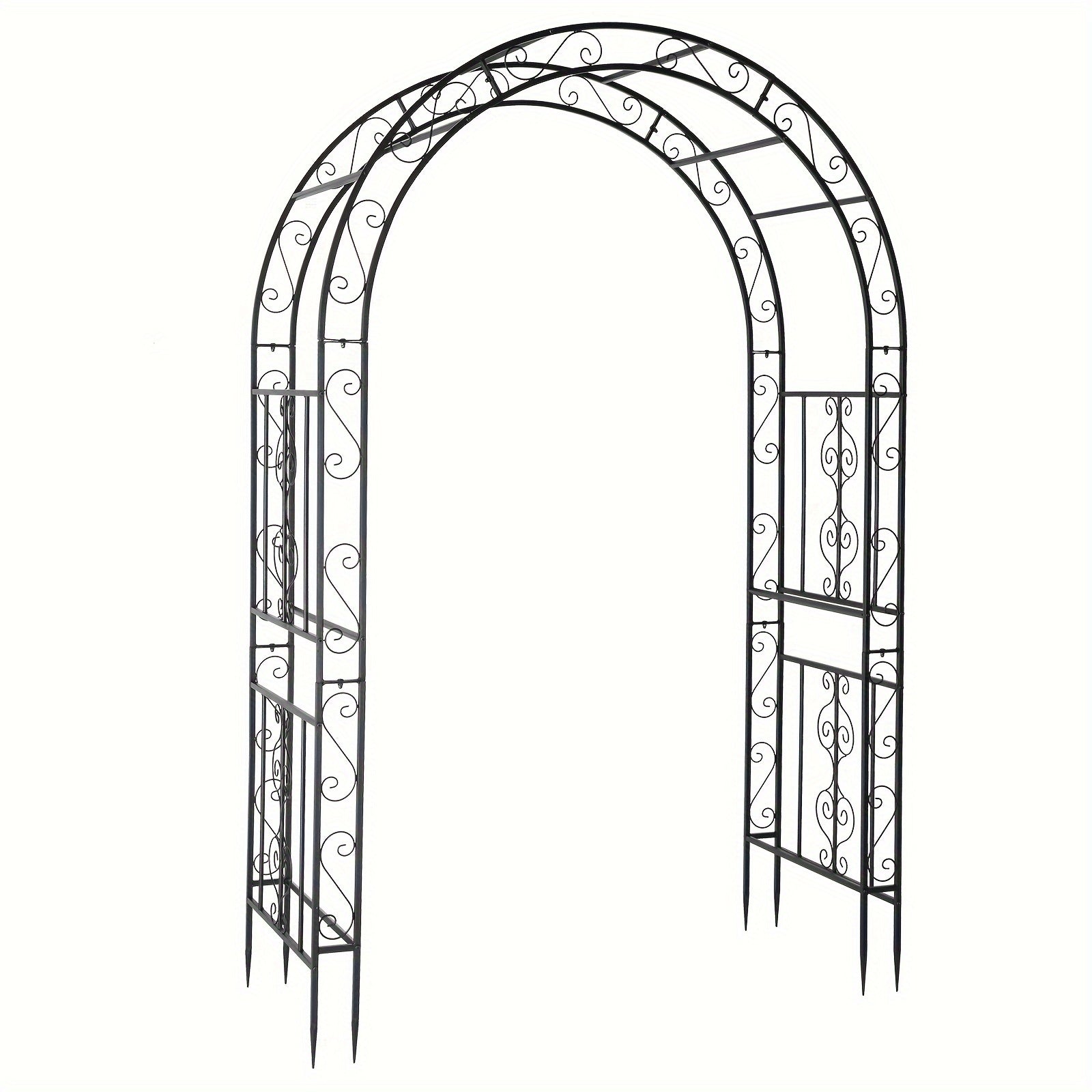 Large Size 7, 2ft Round Top With Door And Planting Frame, Black Iron Art, 16mm Pipe, Iron Arch, Courtyard (additional Styles Are Available For You To Choose)