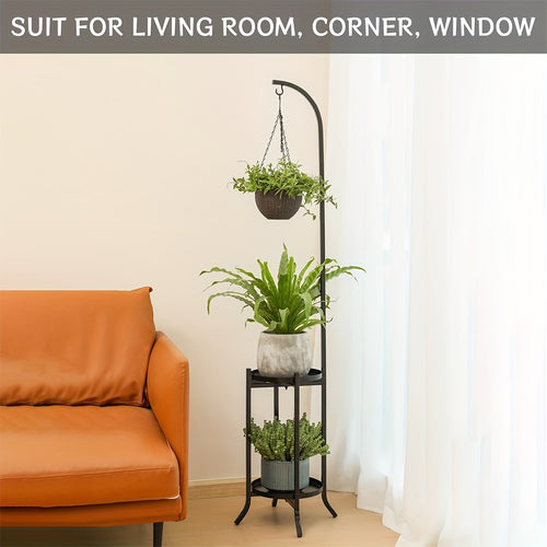 2 Tier\u002F3 Tier Metal Hanging Plant Stand, Hanging Planter for Indoor And Outdoor Use, Multi-functional Plant Organizer for Living Room, Balcony, Garden, Room Decoration, Tiered Shelf Design, Space Storage, Christmas Decorative Planter, Christmas Gift