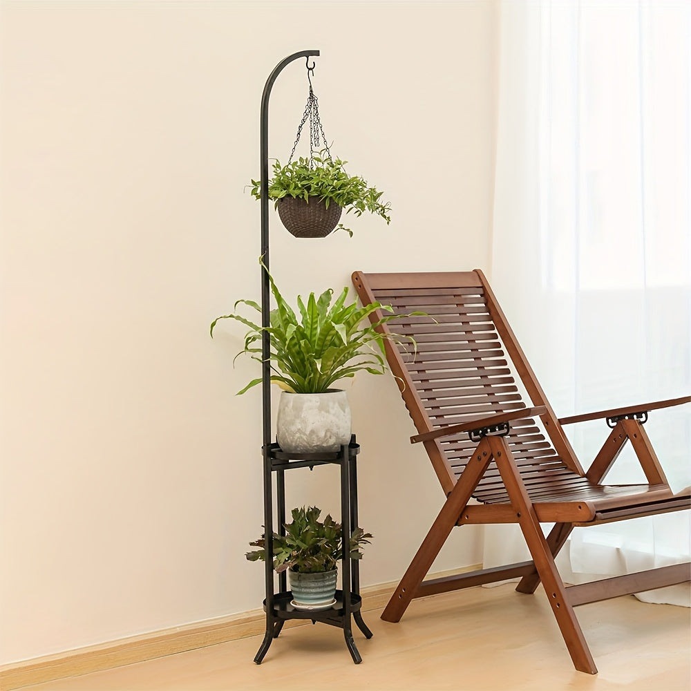 2 Tier\u002F3 Tier Metal Hanging Plant Stand, Hanging Planter for Indoor And Outdoor Use, Multi-functional Plant Organizer for Living Room, Balcony, Garden, Room Decoration, Tiered Shelf Design, Space Storage, Christmas Decorative Planter, Christmas Gift