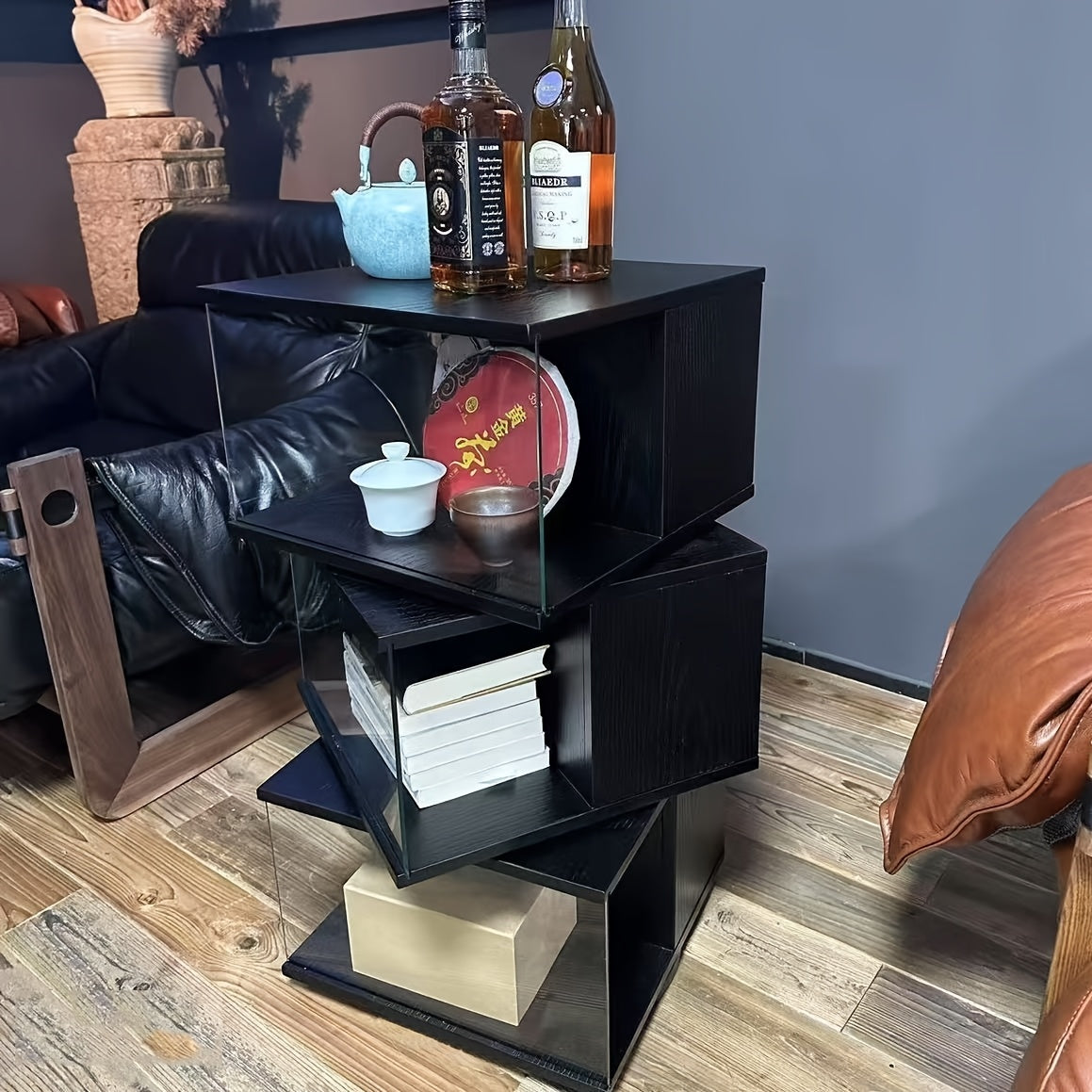 4-Tier Folding Ladder Shelf - Rustic Brown Solid Wood Multi-Purpose Storage Rack, Plant Stand, Bookshelf, And Planter Holder. Ideal For Homes, Bedrooms, Living Rooms, Balconies, And Courtyards. A Versatile Shelving Unit Crafted From Solid Wood.