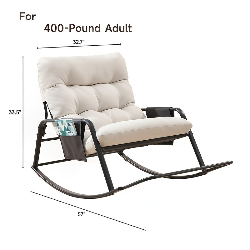 Oversized Papasan Chair, Outdoor Patio Rocking Chair, Lounge Egg Chair, Comfortable Reading Chair With Cushions, For Deck\u002Fgarden\u002Fpatio\u002Fcamping, Patio Furniture Outdoor