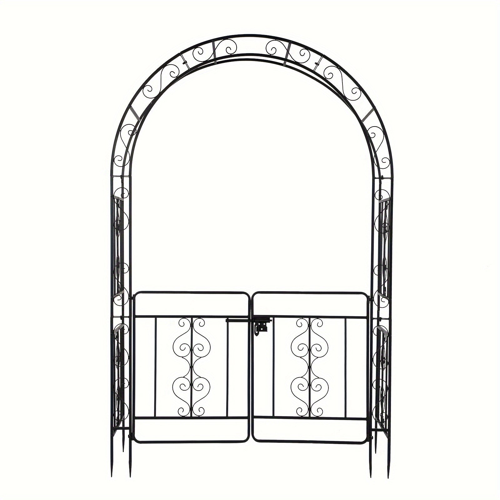 Large Size 7, 2ft Round Top With Door And Planting Frame, Black Iron Art, 16mm Pipe, Iron Arch, Courtyard (additional Styles Are Available For You To Choose)